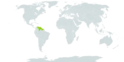 Abarema commutata world distribution map, present in American Samoa, Guyana, Suriname, and Venezuela (Bolivarian Republic of)