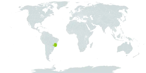 Abarema villosa world distribution map, present in Brazil