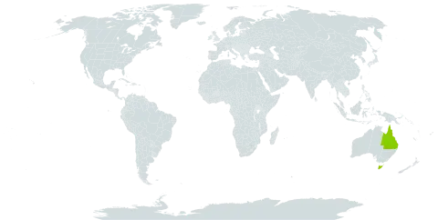 Acacia ammophila world distribution map, present in Australia