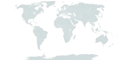 Acalypha grandis world distribution map, present in Fiji, Solomon Islands, Tonga, Wallis and Futuna, and Samoa