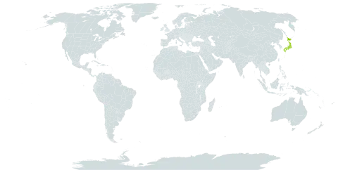 Aconitum azumiense world distribution map, present in Japan