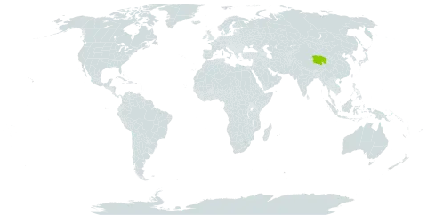 Acronema alpinum world distribution map, present in China