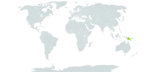 Adiantum aneitense world distribution map, present in Papua New Guinea, Portugal, Solomon Islands, and Vanuatu