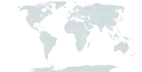 Adiantum monosorum world distribution map, present in Indonesia, Philippines, and Solomon Islands