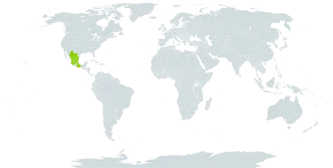 Aldama linearis world distribution map, present in Mexico