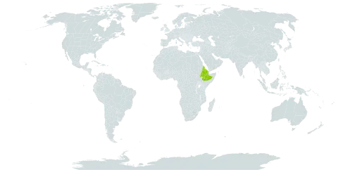 Aloe trichosantha subsp. trichosantha world distribution map, present in Djibouti, Eritrea, and Ethiopia