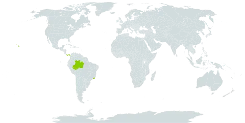 Arthrostemma ciliatum world distribution map, present in Brazil, Panama, and United States of America