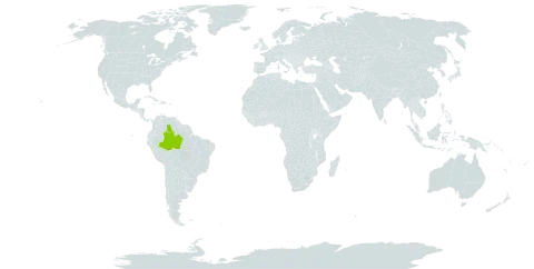 Aspidosperma leucocymosum world distribution map, present in Brazil and Venezuela (Bolivarian Republic of)