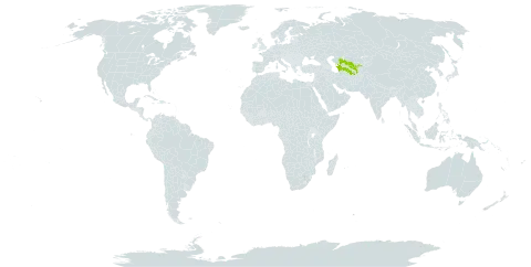 Astragalus baissunensis world distribution map, present in Afghanistan, Turkmenistan, and Uzbekistan