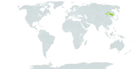 Astragalus hsinbaticus world distribution map, present in China and Mongolia