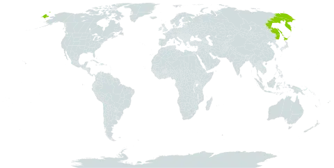 Astragalus schelichowii world distribution map, present in Japan and Russian Federation