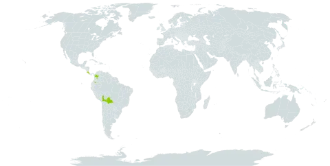 Blechnum fuscosquamosum world distribution map, present in Bolivia (Plurinational State of), Colombia, and Costa Rica