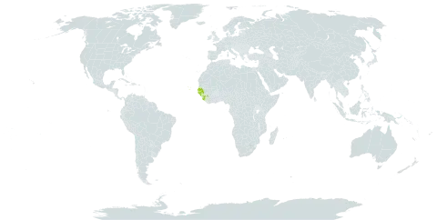 Bryaspis psittacorhyncha world distribution map, present in Cabo Verde, Guinea, Guinea-Bissau, Senegal, and Sierra Leone