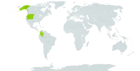 Carex nardina var. hepburnii world distribution map, present in Colombia, Svalbard and Jan Mayen, and United States of America