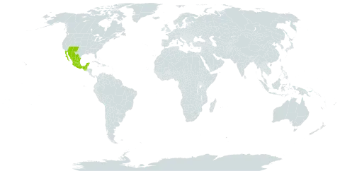 Dalea versicolor world distribution map, present in Guatemala, Mexico, and United States of America