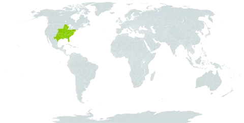 Dioscorea quaternata world distribution map, present in United States of America