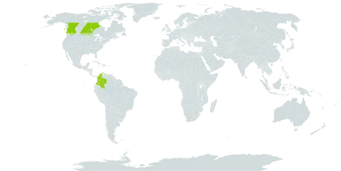 Eleocharis coloradoensis world distribution map, present in Åland Islands, Canada, and Colombia