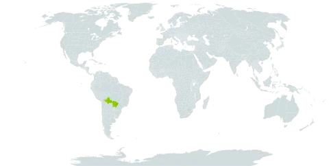 Evolvulus corumbaensis world distribution map, present in Bolivia (Plurinational State of), Brazil, and Paraguay