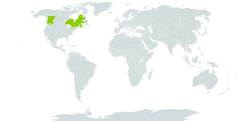 Luzula campestris subsp. campestris world distribution map, present in Canada and France