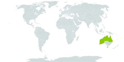 Nymphaea immutabilis world distribution map, present in Australia