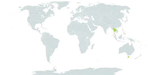 Proiphys world distribution map, present in Australia, Cook Islands, Moldova (Republic of), Philippines, Solomon Islands, Seychelles, Thailand, United States of America, and Vanuatu