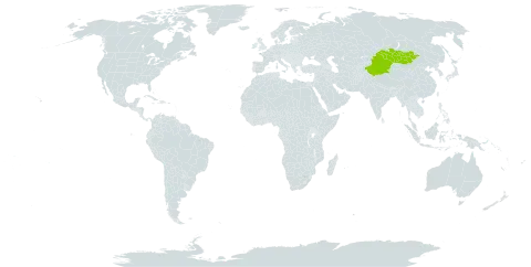 Seseli grubovii world distribution map, present in China and Mongolia