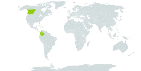 Trillium ovatum var. ovatum world distribution map, present in Canada and Colombia