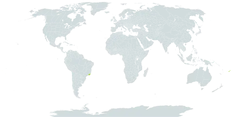 Veitchia joannis world distribution map, present in Brazil, Fiji, and Tonga